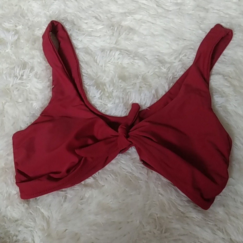 Red swimsuit top
